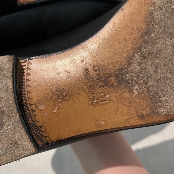 Gucci men size 7.5 used black dress shoes with straps with bead and tassel ends - Picture 9 of 9